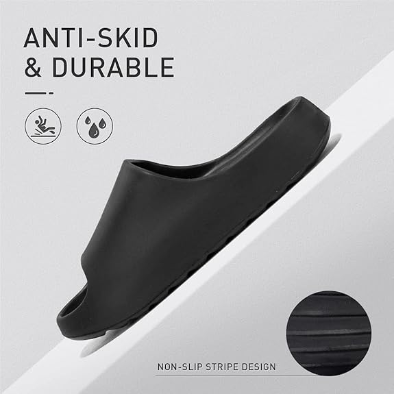 Cloud Slides for Women and Men, Platform Slides Slippers, Non-Slip Quick Drying Soft Lightweight Shower Shoes, Thick Sole Open Toe Slides Sandals for Indoor & Outdoor