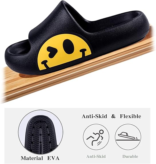 Sandals for Girls and Boys,Mens Slippers Sandals for Women,EVA Anti-Slip Indoor & Outdoor Kids Slippers Smile Face Open Toe Spa Bath Pool Gym House Casual Shower Shoes