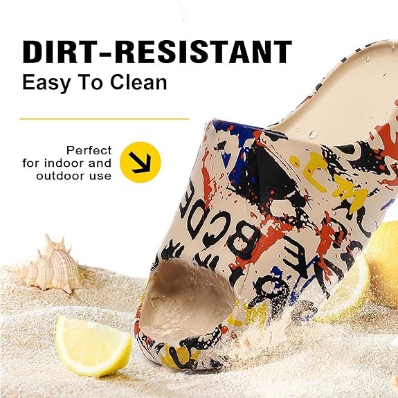 Cloud Slides for Women and Men, Comfort Platform Lightweight Slippers Slides, Unisex Foam Shower House Slippers, Summer Open Toe Sandals for Indoor and Outdoor